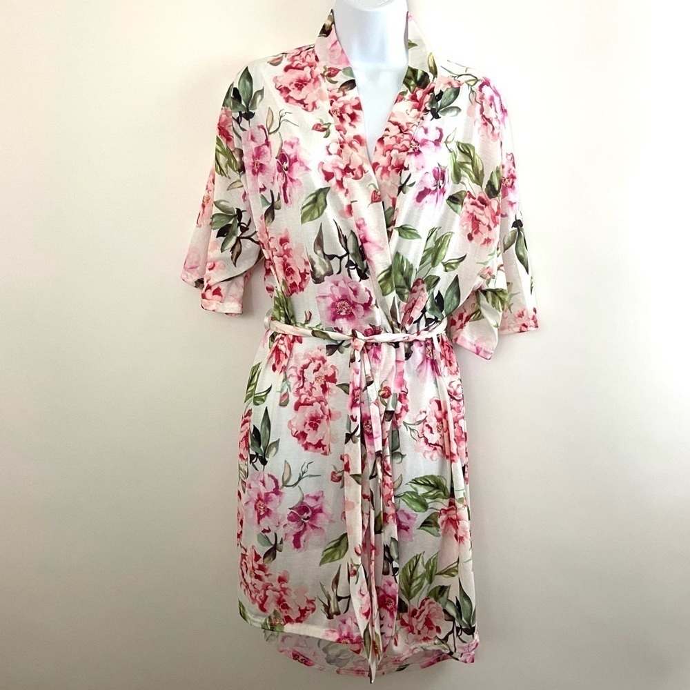 Show Me Your Mumu Brie Pink Floral Belted Robe OS Loungewear Sleepwear